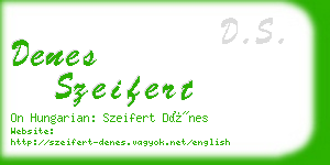 denes szeifert business card